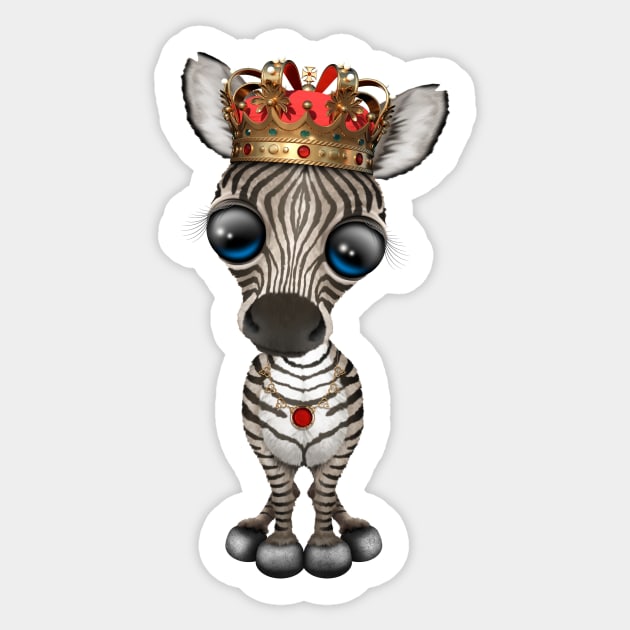 Cute Baby Zebra Wearing Crown Sticker by jeffbartels